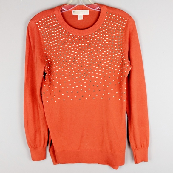 Michael Kors | Orange Gold Beaded Sweater - H11 - Picture 1 of 6